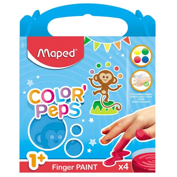 Maped color peps ujjfesték gyerekeknek, 4 szín, 80g