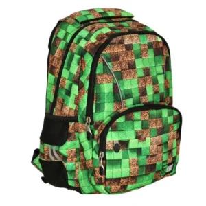 Iskolai hátizsák pixel kockák 21l