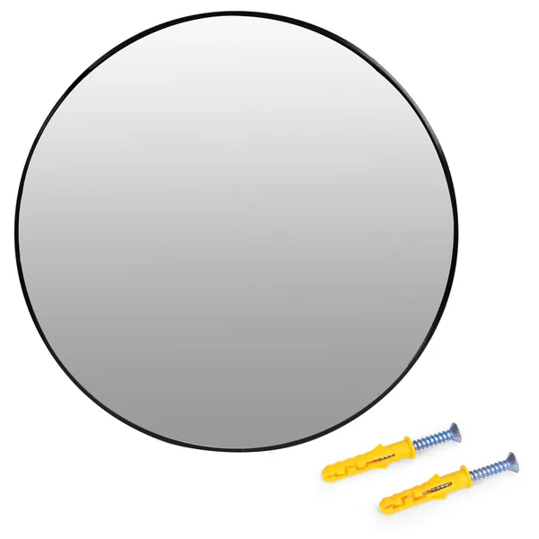 Modern fali tükör 80 cm - fekete alumínium keret