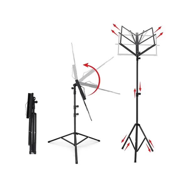 Állítható kottatartó állvány 130cm tokkal