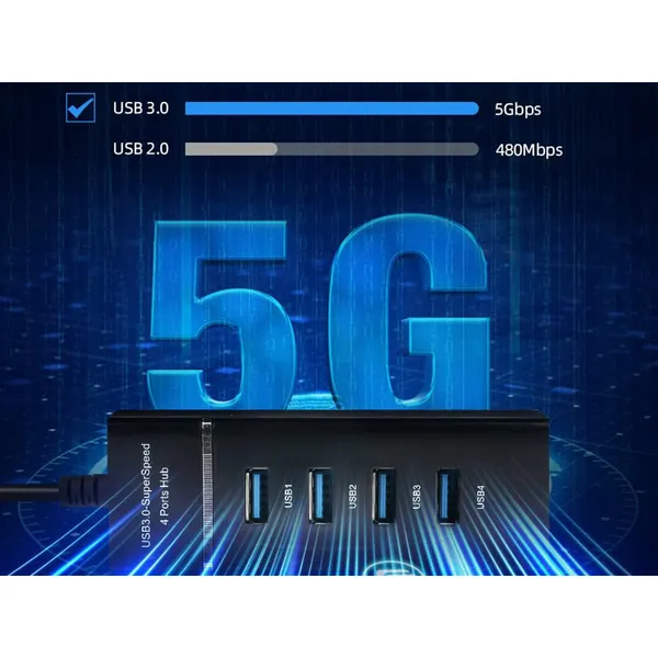 Usb 3.0 hub 4 portos elosztó adapter