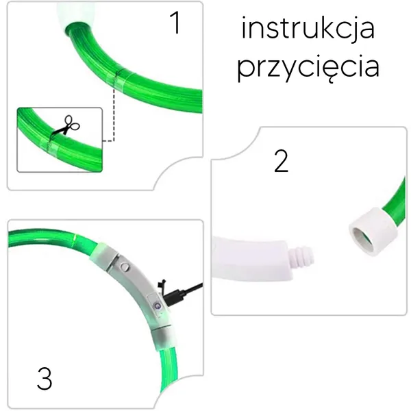 Állítható zöld led nyakörv kutyáknak és macskáknak