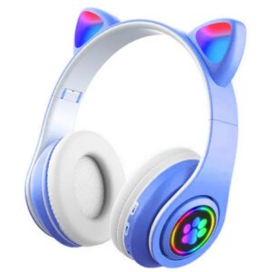 Gyerek bluetooth fejhallgató led macskafülekkel