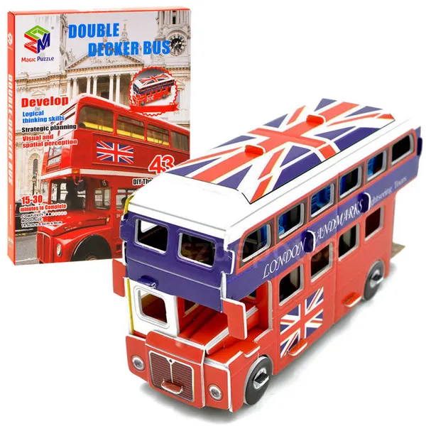 Emeletes busz 3d puzzle - 43 darabos készlet