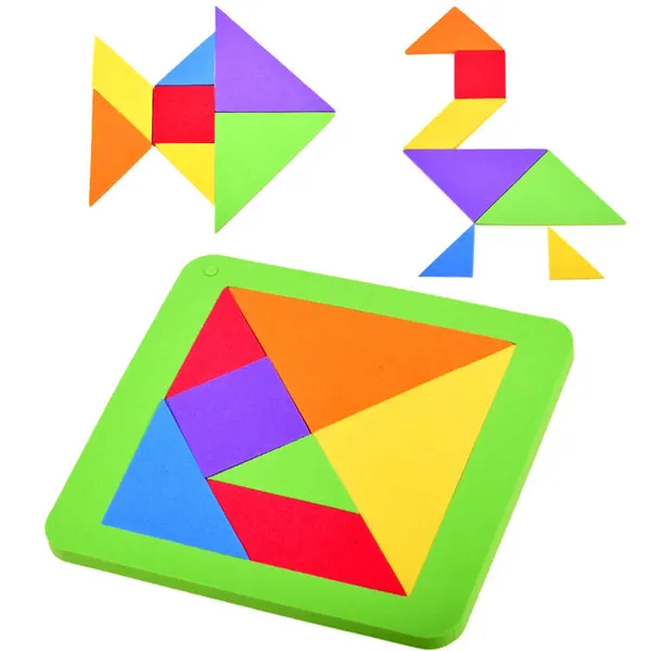 Színes hab tangram puzzle gyerekeknek