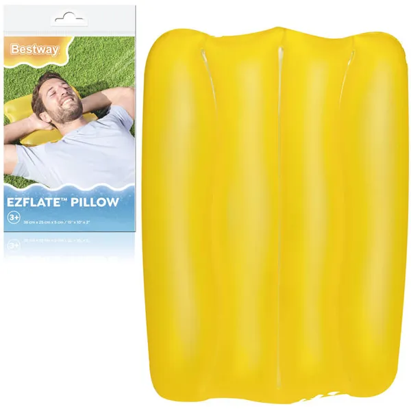 Bestway sárga felfújható párna 38x25cm kényelmes utazáshoz