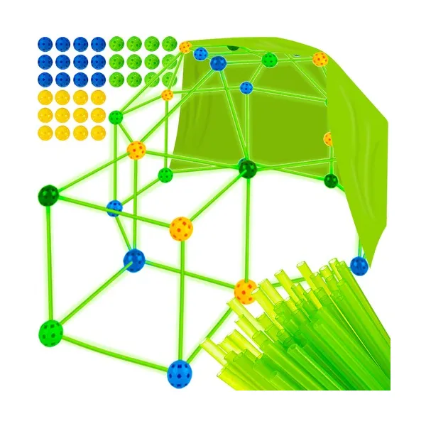 Fluoreszkáló építőkészlet 101db - sátorral