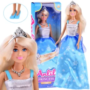 Anlily hercegnő baba kék ruhában 30cm