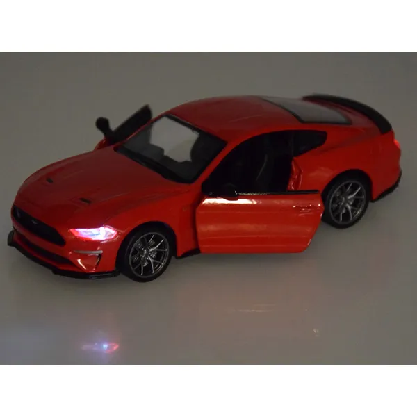 Ford mustang gt modell 1:34 hang fény piros