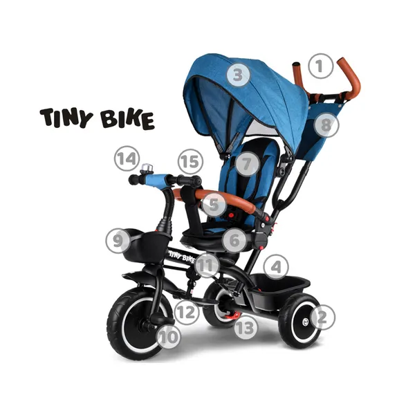 Tiny bike 3in1 gyermek tricikli napellenzővel