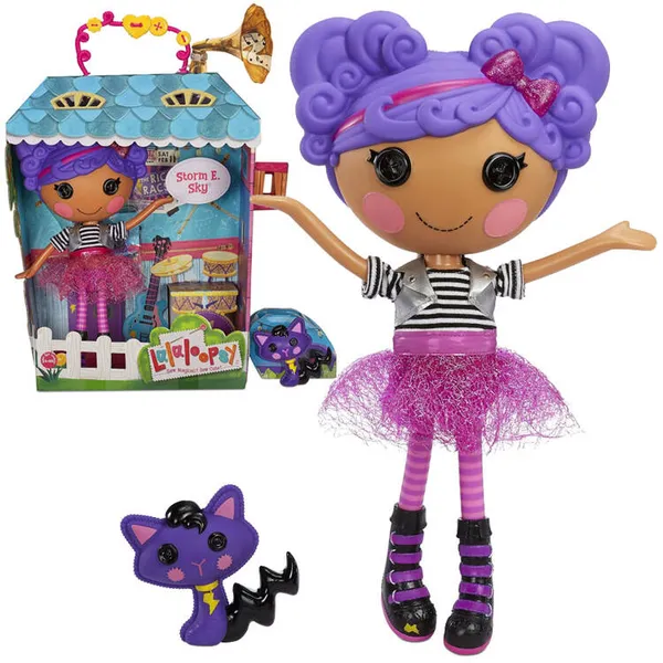 Lalaloopsy storm e. sky baba + cica, 33 cm, kemping szett