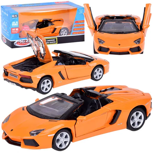 Lamborghini aventador roadster 1:32 fém modellautó hang- és fényhatásokkal