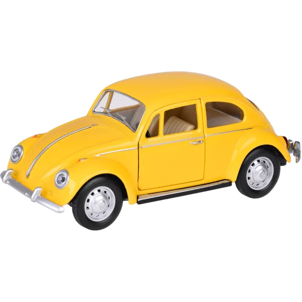 Volkswagen bogár 1967 modellautó 1:36 sárga hang-fény effektekkel