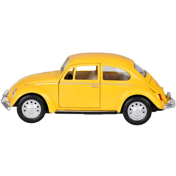 Volkswagen bogár 1967 modellautó 1:36 sárga hang-fény effektekkel