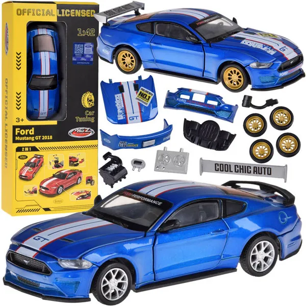 Ford mustang gt tuning készlet 1:42 - kék modellautó