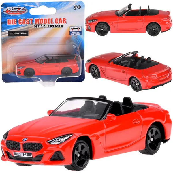 Bmw z4 m40i rugós fém modellautó 1:57 piros