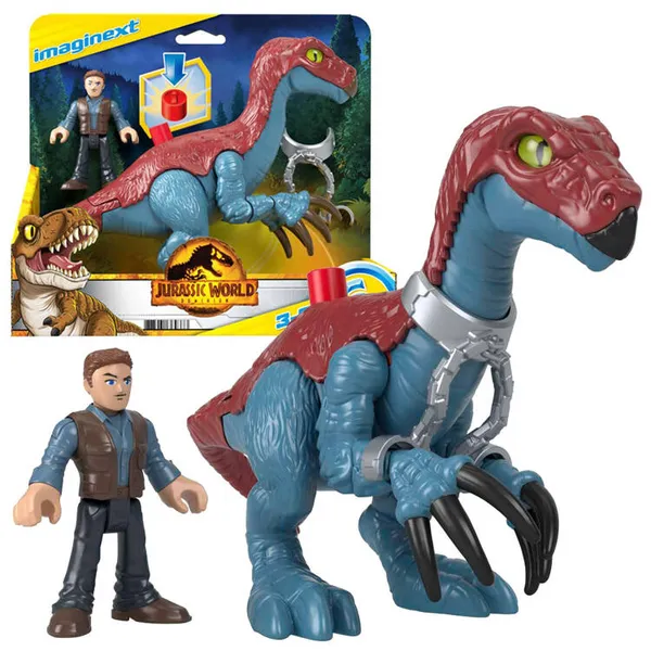 Jurassic world imaginext therizinosaurus és owen figura szett