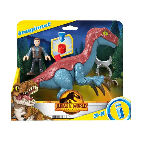 Jurassic world imaginext therizinosaurus és owen figura szett