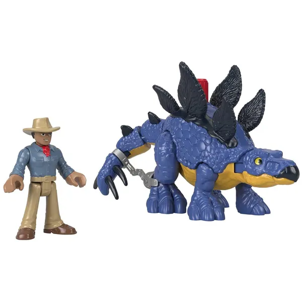 Jurassic világ imaginext stegosaurus + dr. grant készlet