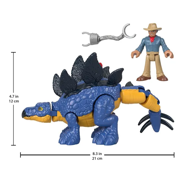 Jurassic világ imaginext stegosaurus + dr. grant készlet