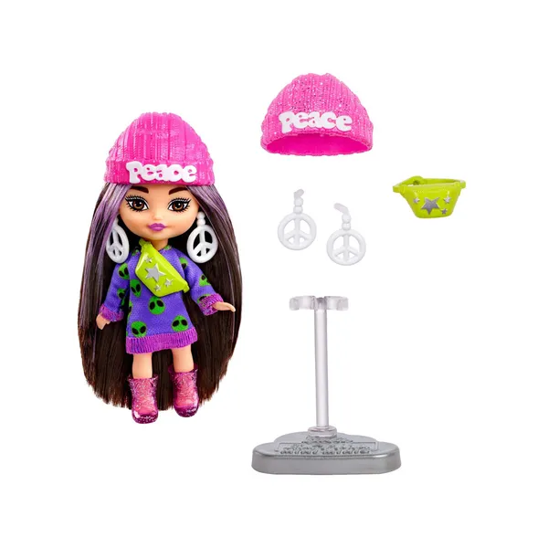 Barbie extra mini divatbaba kiegészítőkkel 8,5 cm