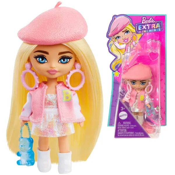 Barbie extra mini divatbaba barettel és kiegészítőkkel