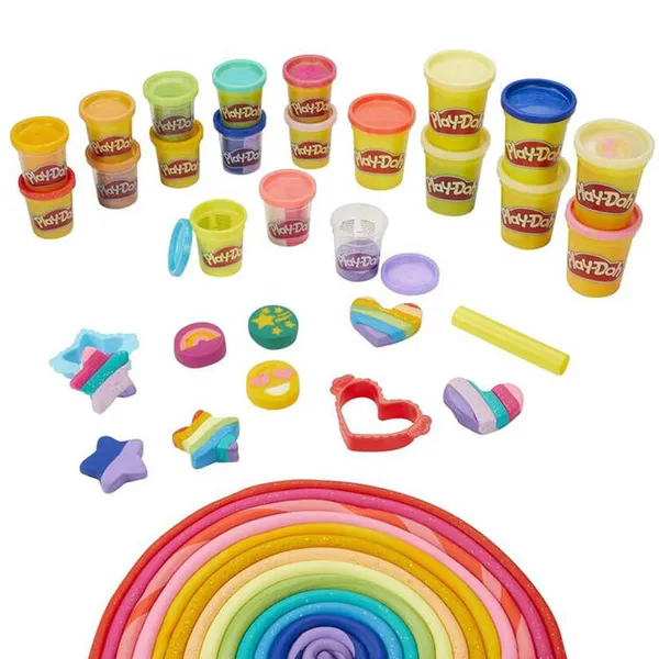 Play-doh vidám színek 21 tégely + kiegészítők készlet