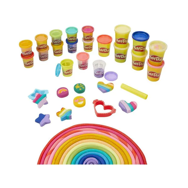 Play-doh vidám színek 21 tégely + kiegészítők készlet