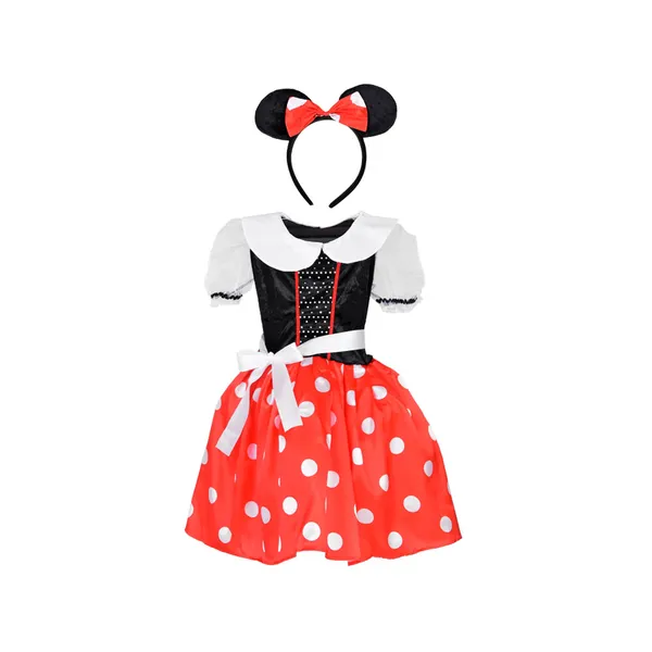 Minnie egér lány jelmez piros pöttyös l/xl