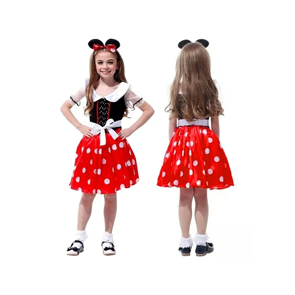 Minnie egér lány jelmez piros pöttyös l/xl