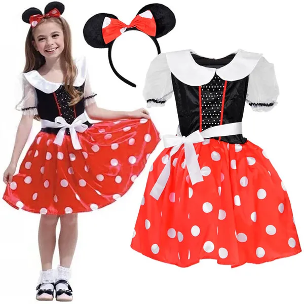 Minnie egér lány jelmez piros pöttyös l/xl