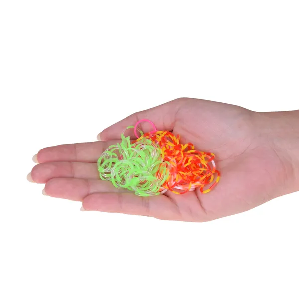 Varázslatos loom band karkötő készlet 4500 db színes gumiszalaggal