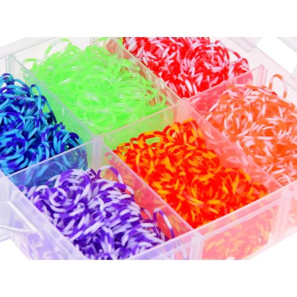 Varázslatos loom band karkötő készlet 4500 db színes gumiszalaggal