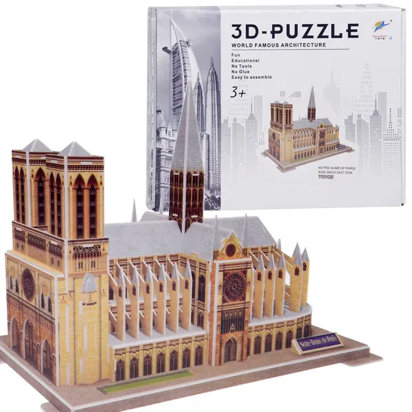 Notre-dame 3d puzzle - 77 darabos kirakó készlet