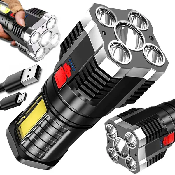 Erős led kemping zseblámpa usb tölthető