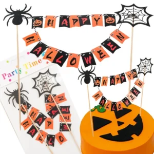 Halloween tortadísz szett - pók & pókháló design