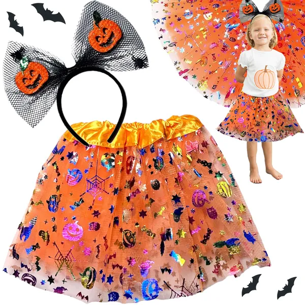 Halloween tutu szoknya tök fejpánt szett