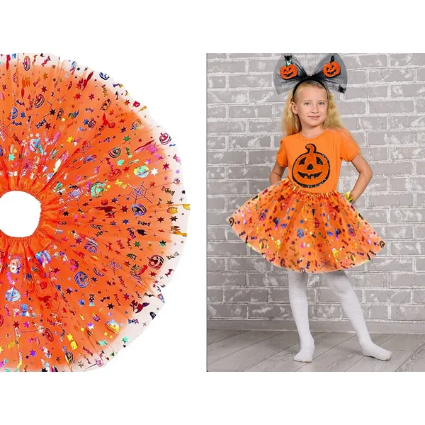 Halloween tutu szoknya tök fejpánt szett