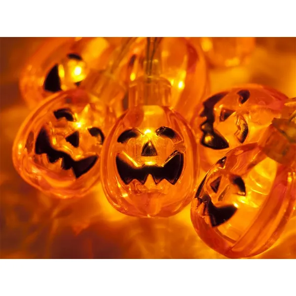 Halloween tök led füzér 200cm dekoráció