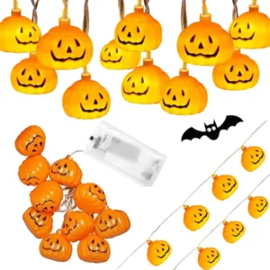 Halloween tök led füzér 200cm dekoráció
