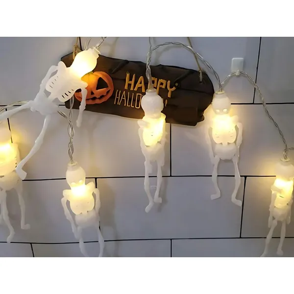 Halloween led csontváz füzér 2m 10db