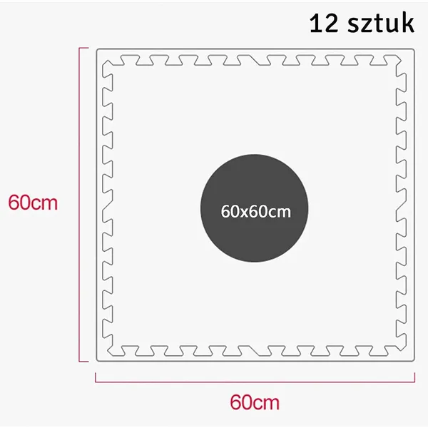Edzőtermi eva habszivacs puzzle szett 12db 60x60cm