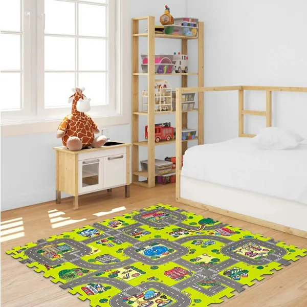 Színes város hab puzzle szőnyeg gyerekeknek