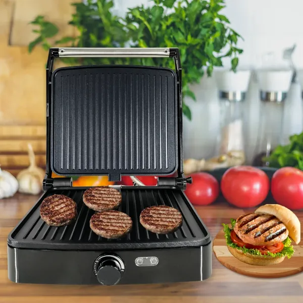 Eisenbach elektromos grill 2000w - tapadásmentes, 180° nyitható