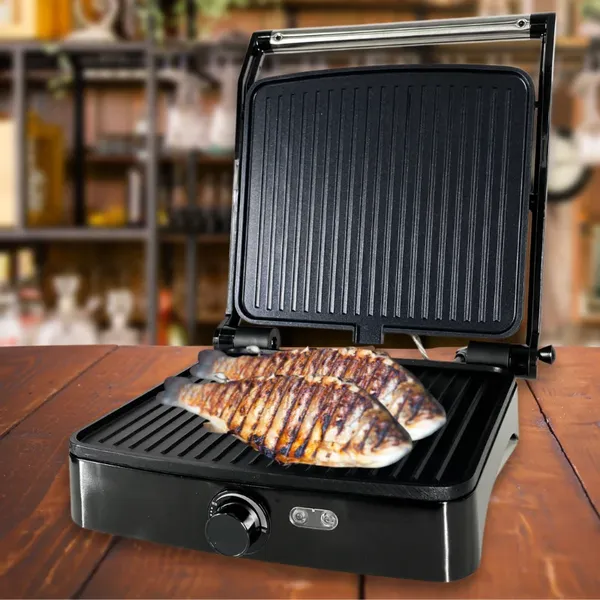 Eisenbach elektromos grill 2000w - tapadásmentes, 180° nyitható