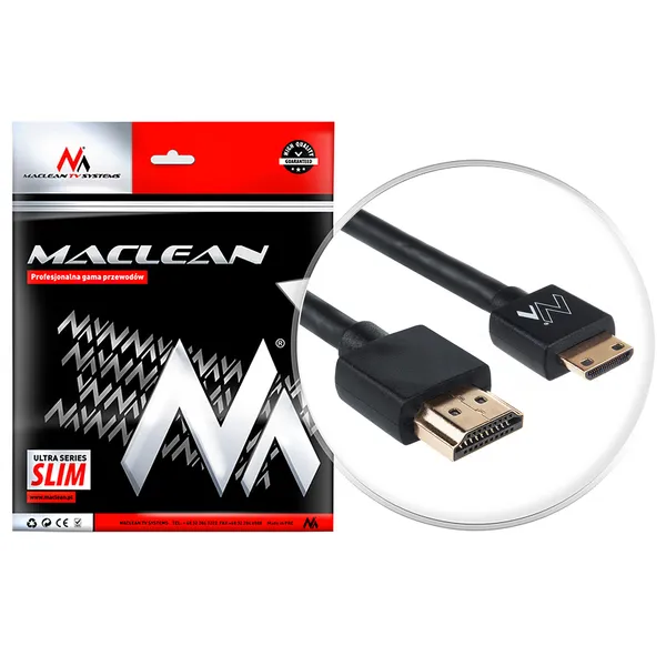 Ultra vékony hdmi-minihdmi kábel 2m, 4k, 3d, aranyozott