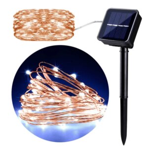 Napelemes kerti lámpa 100 led 10m hideg fehér gb164