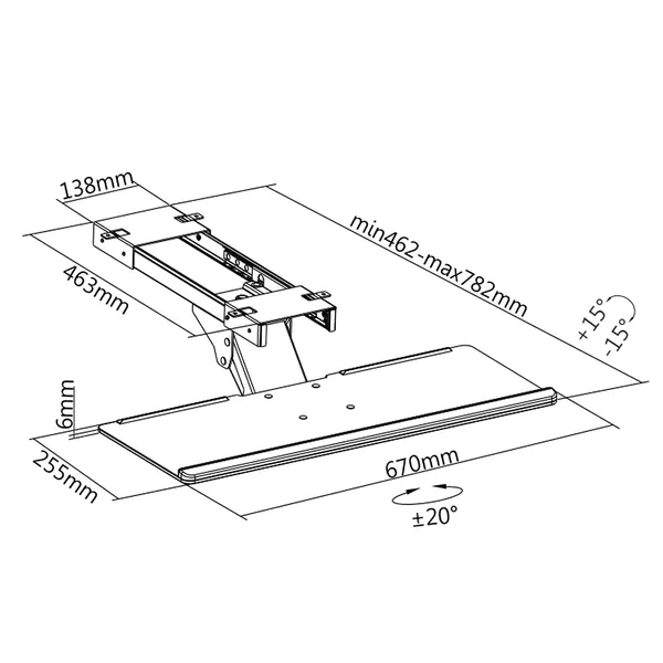 Maclean mc-757 ergonomikus billentyűzettartó 2kg