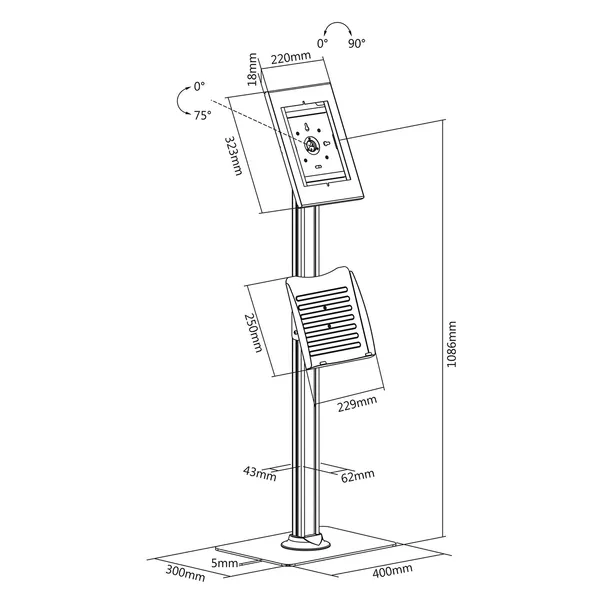 Ikiosk tablet állvány ipad air/pro biztonsági zárral - Image 2