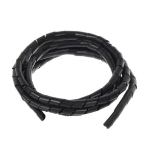 Fekete kábelrendező spirál, 3m, 20.4-22mm, polipropilén